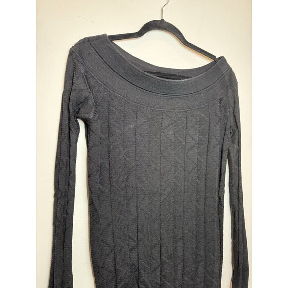 M Missoni Black Knit Chevron Textured Sweater Shirt Off Shoulder Size Medium - Picture 2 of 8